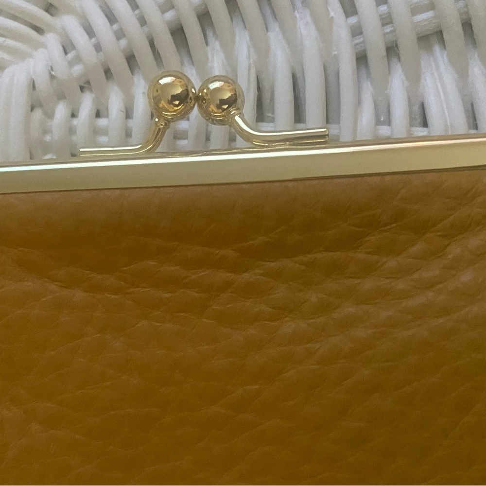 NWOT Dooney & Bourke Large Framed Kisslock Coin Purse Carmel - Picture 3 of 6